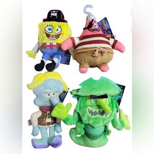 NEW Spongebob Squarepants Bikini Bottom Glow Pals 4 Pack 6-inch Plush Set Toys